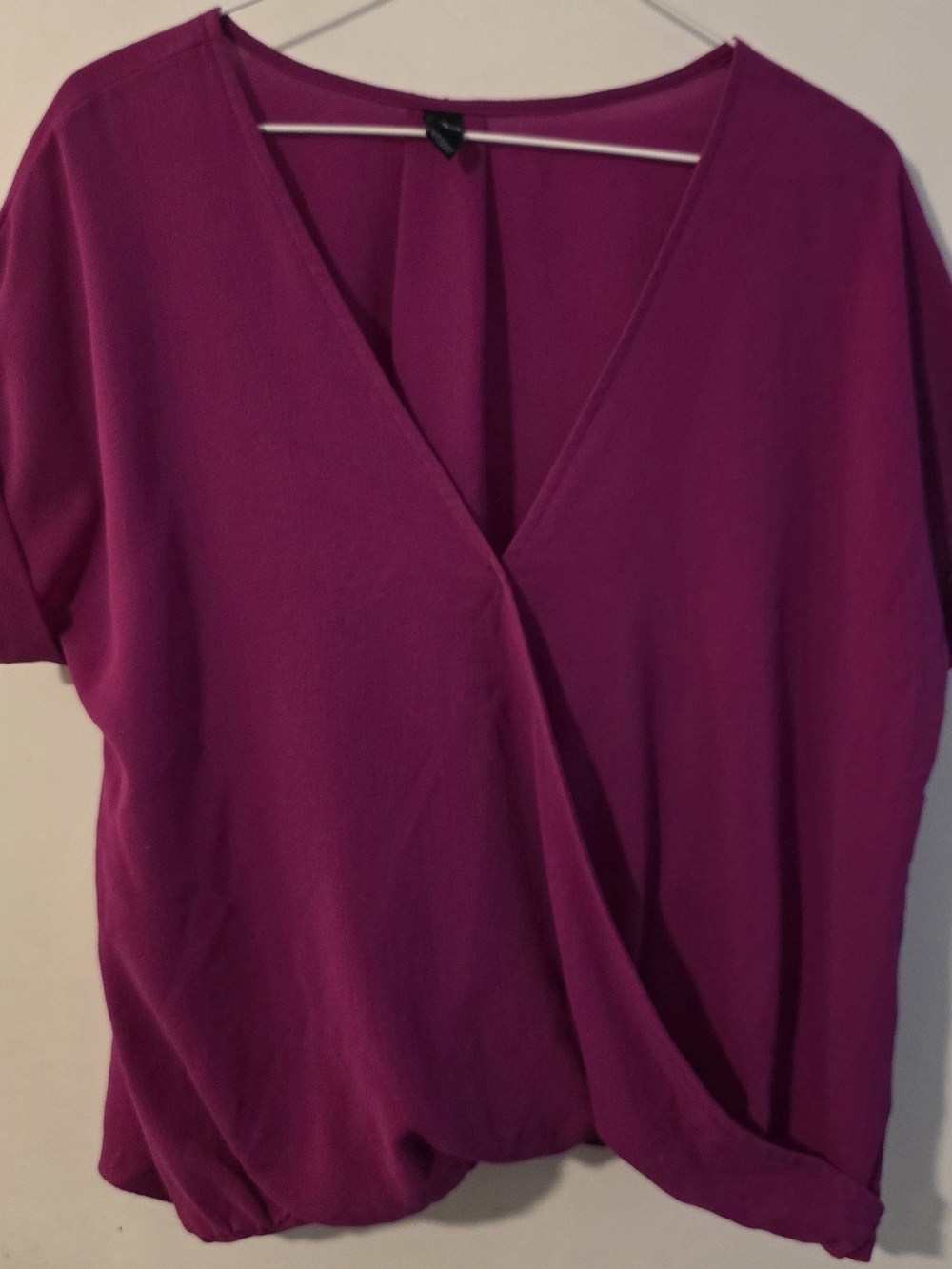 Windsor Deep Pink V-Neck Surplice Blouse